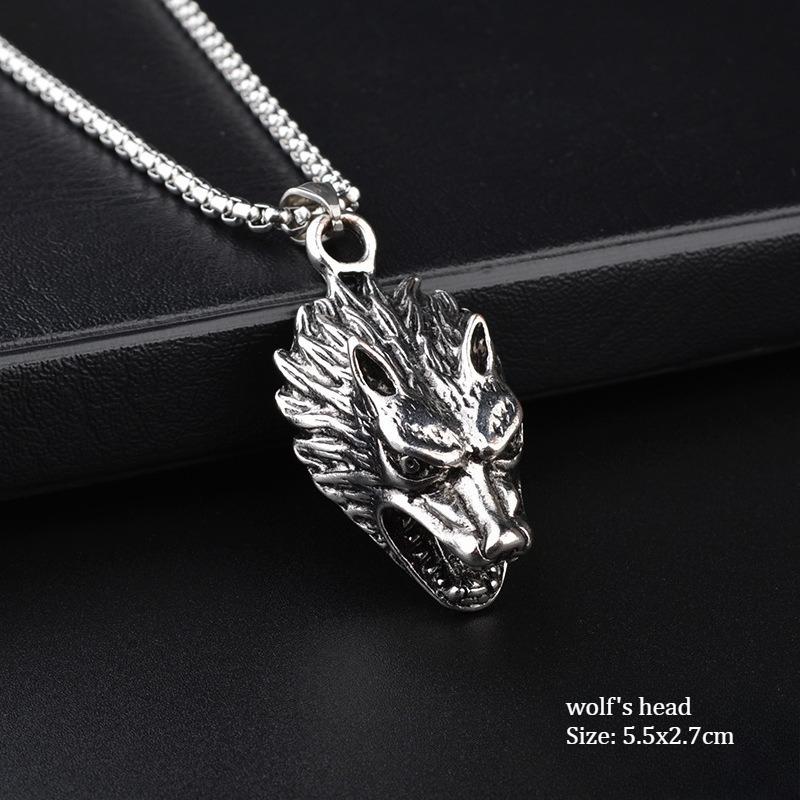 Hip hop retro men's titanium steel necklace trendy animal tail pendant long chain sweater necklace punk style street jewelry for daily wear