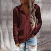 Solid Zip Up Hoodie, Casual Long Sleeve Drawstring Hoodie Sweatshirt, Women's Clothing
