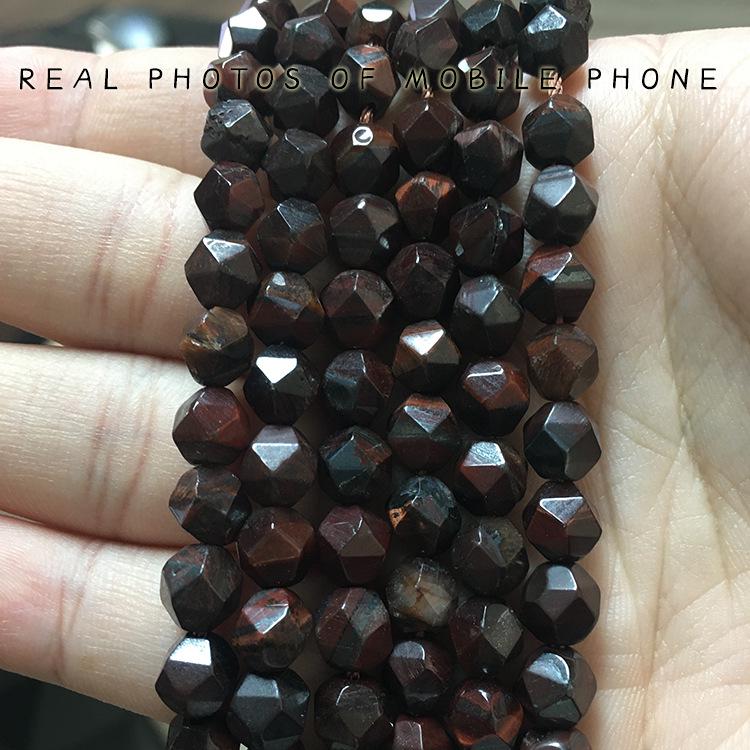 Large Red Tiger Eye Natural Stone Beads for DIY Jewelry. 8mm, ~48 beads, ~35g