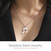 Teamer Stainless Steel Necklace for Women Music Note Instrument Guitar Pendant Charms Gold Plated Fashion Jewelry Romantic Gift