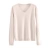 Women's Fashion Loose Knit Sweater Bottom Shirt V-Neck Pullover Long Sleeve Solid Color Top