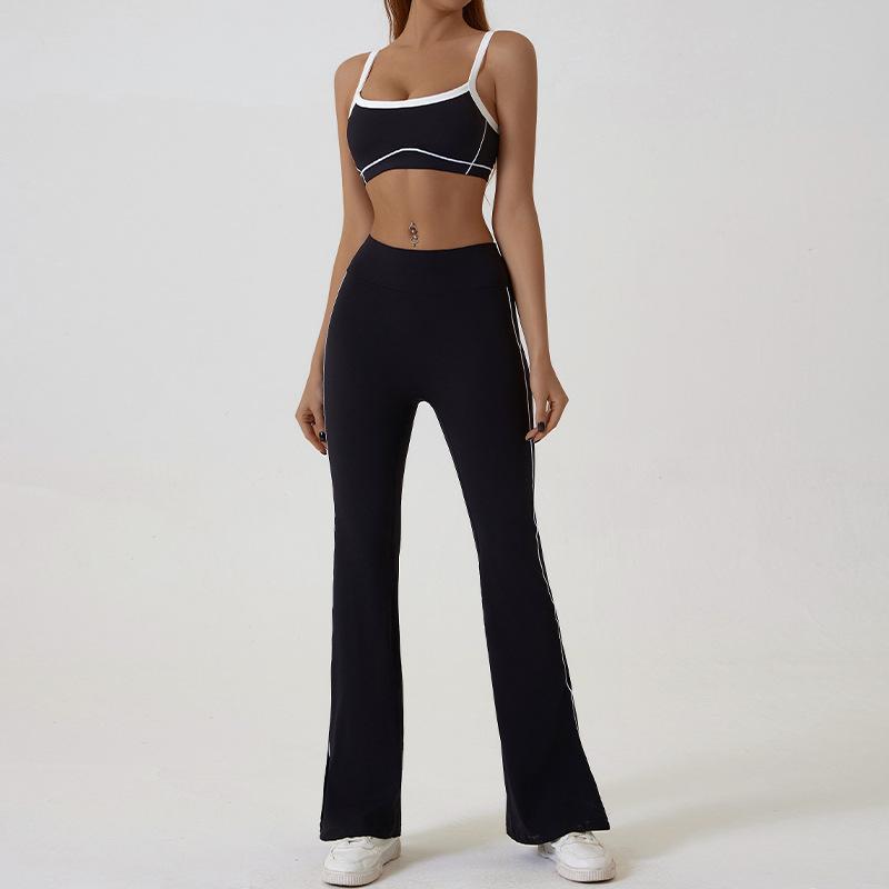 Women's Slim Fit Color Block Yoga Suit - Naked Feeling Outdoor Sportswear Set