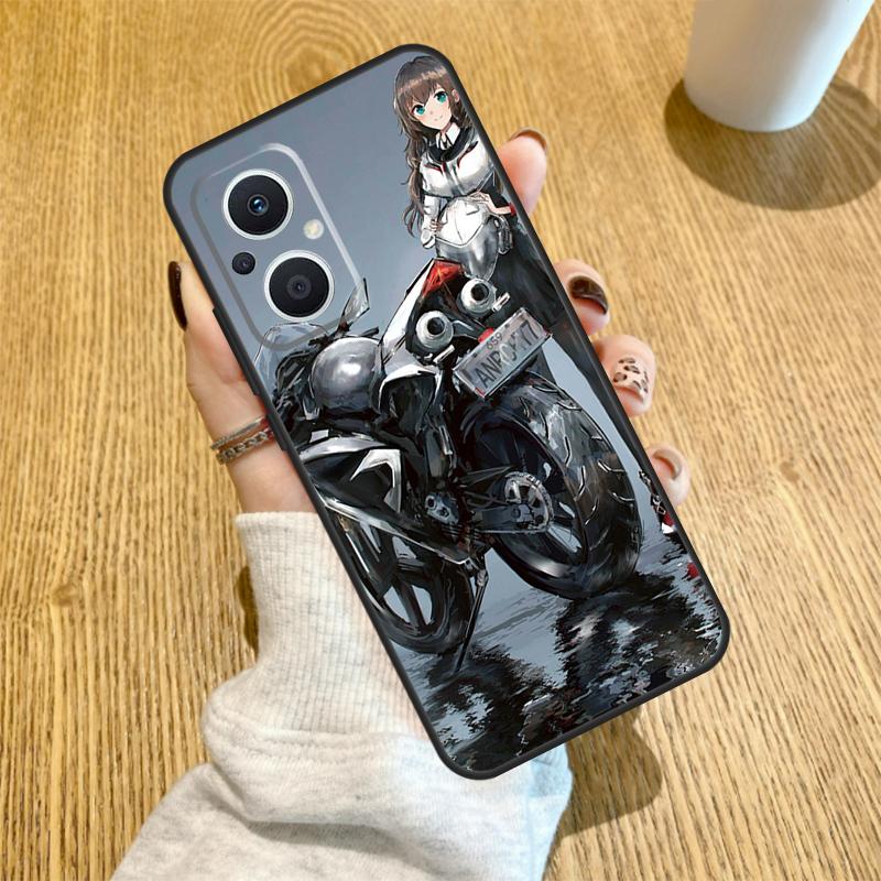 

Motorcycle girl Anime Funda For OPPO Reno 14 F 10 11 12 13 Pro 13F 12F 11F 7 8 Lite OPPO Find X6 X5 X8 X9 Pro Case OPPO Reno12 F