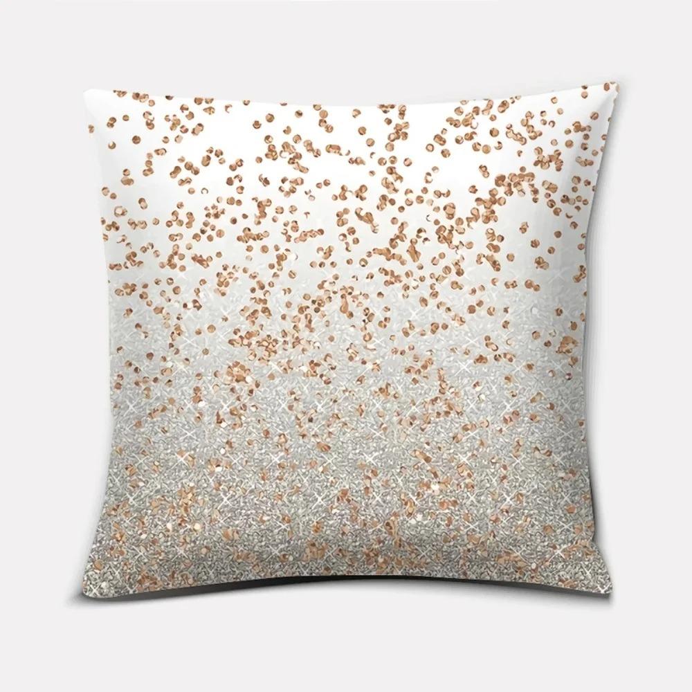 Home Decor Rose Gold Patterned Digital Print Pillow Covers Pattern Cushion Cover Suitable For Sofa Bedroom Car Pillow Cover