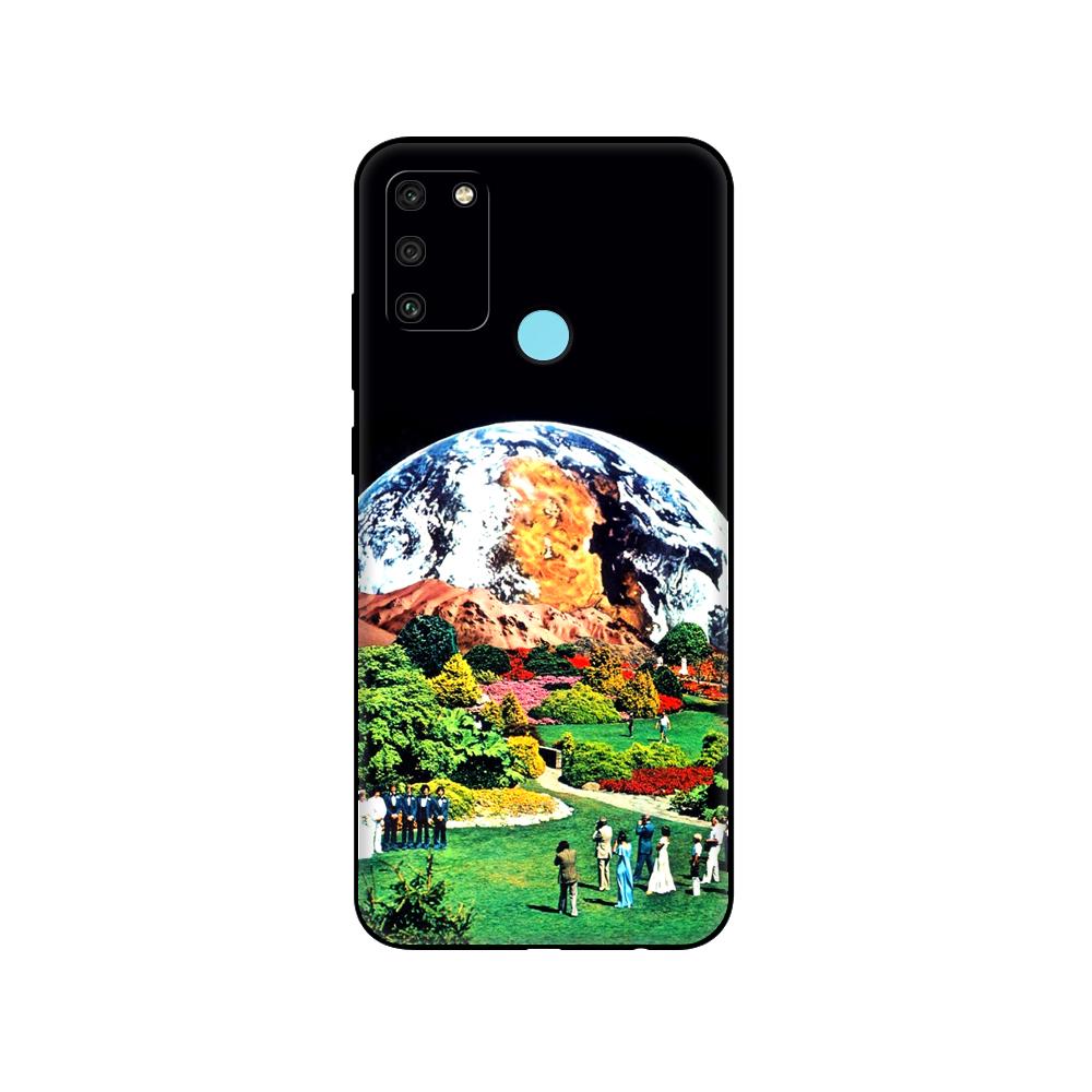 Black tpu Case For Huawei Honor 8a Prime 8s Prime 9 Lite honor 9A 9C 9X Premium 9x Pro 9S Case Cover Trippy Art aesthetic