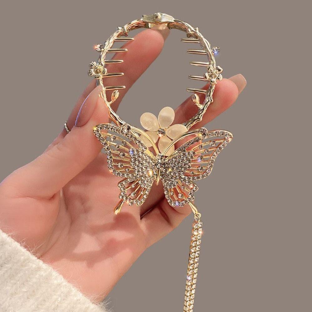 Hair Bun Fixed Clip Korean Style Ponytail Buckle Flower Women Hair Claw Butterfly Pearl Hair Clip