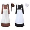 Halloween Maid Costume Set Includes French Maid Apron Maid Dress and Headscarf Set for Women, Kitchen Cooking Apron