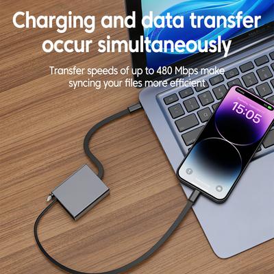 66w USB C Cable Type-C To Type-C Fast Charging Data Retractable Transfer Cable For iPhone 17/16/15 Xiaomi Huawei Samsung Phones