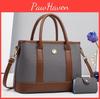 Stylish And Spacious Pu Tote Bag For Women Featuring Trendy Color Block Design