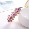 Moda donna Fiore Foglia Cristallo Pietra di cristallo Barrette per capelli Clip Forcina Gioielli Capelli Gingillo