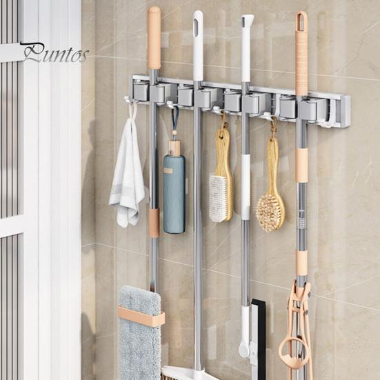 An der Wand montierter Besenständer, starkes, tragfähiges, verstellbares Design, weit verbreitet, einfach zu installierender Mopphaken, Besenaufhänger