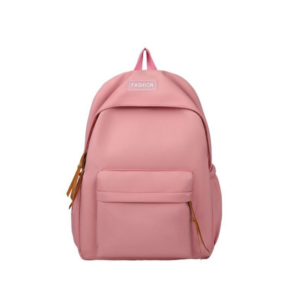 School bag backpack solid color versatile primary and secondary school student bag can be printed college style women's backpack
