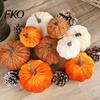 Halloween Seasonal Decorative Pumpkins Small Velvet Pumpkin Thanksgiving Table Centerpiece, Soft Reusable Party Decorations Stuffed for Fall