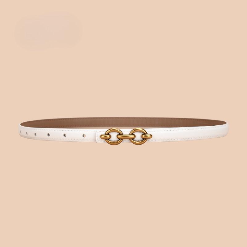 

New Slim Fit Clothing for Women s Belt, Thin Belt, Korean Style Dress, Simple Smooth Buckle, Golden Student Trend 105cm