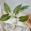 Artificial Alocasia Leaf Faux Greenery Plants Stem Realistic Fake Tropical Leaves for DIY
