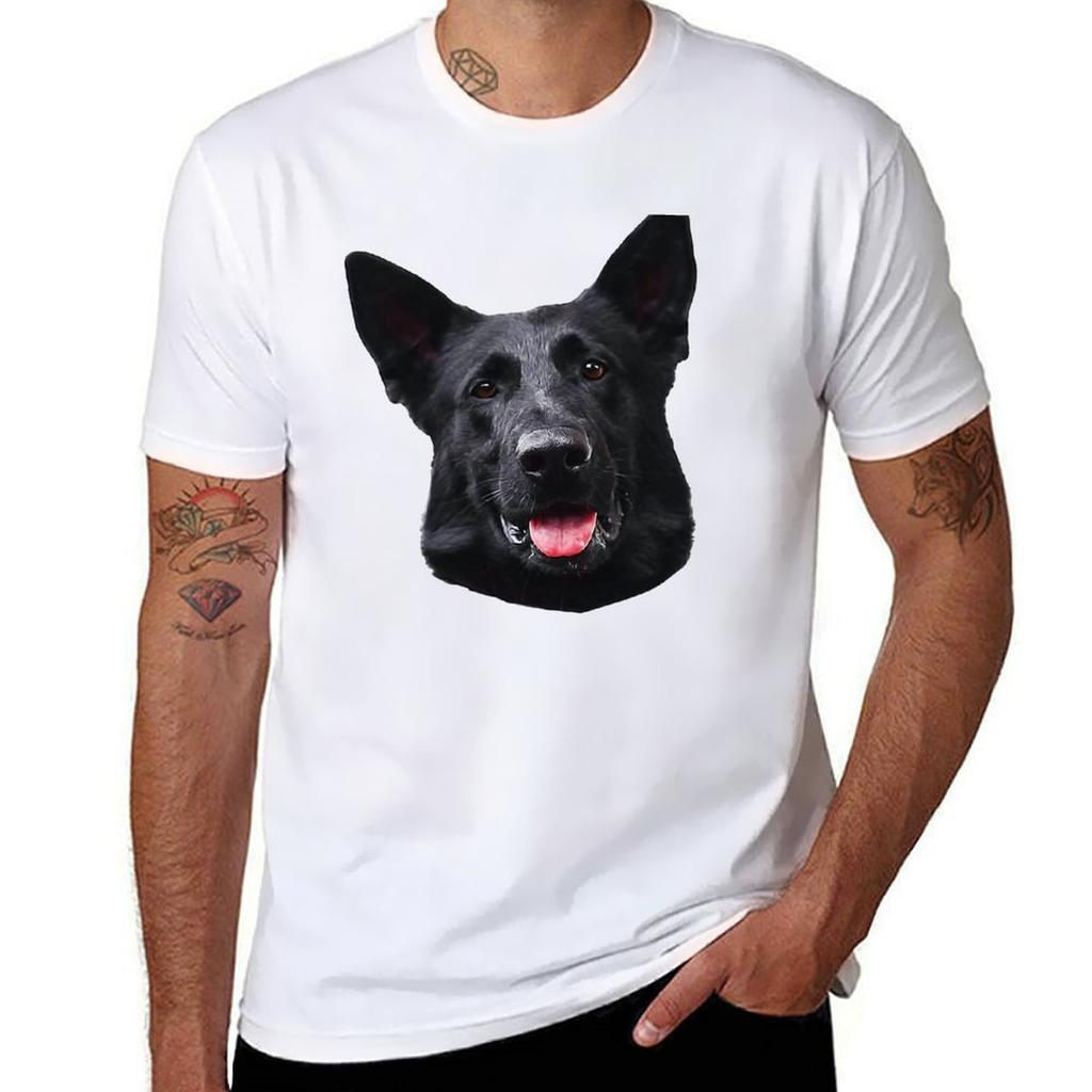 Black Gerunisex Shepherd Dog Stunning Tshirt Big And Tall Solid Color Tshirt