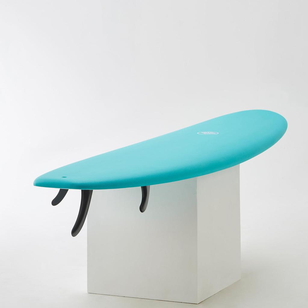 Strandzugang Standard Serie Softboard Surfbrett Mini Long Squash Tail Türkisblau 8'0"