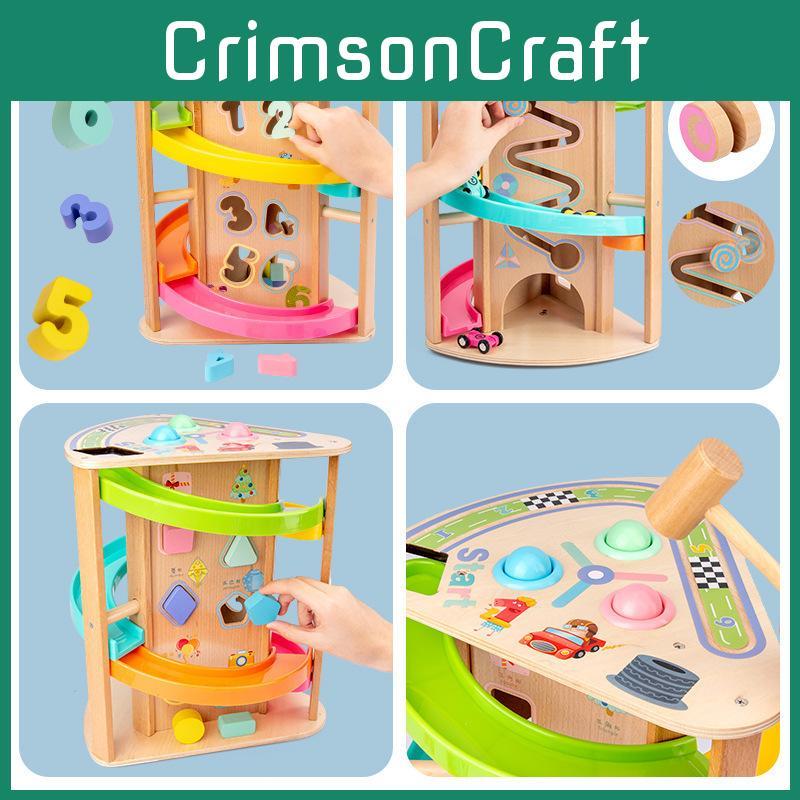 Wooden Multifunction Rotating Slide Car Toy For Baby Educational Play And Diy Fun
