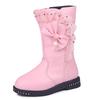 Children's Cotton Shoes Warm Boots Girls Autumn and Winter High Leather Boots