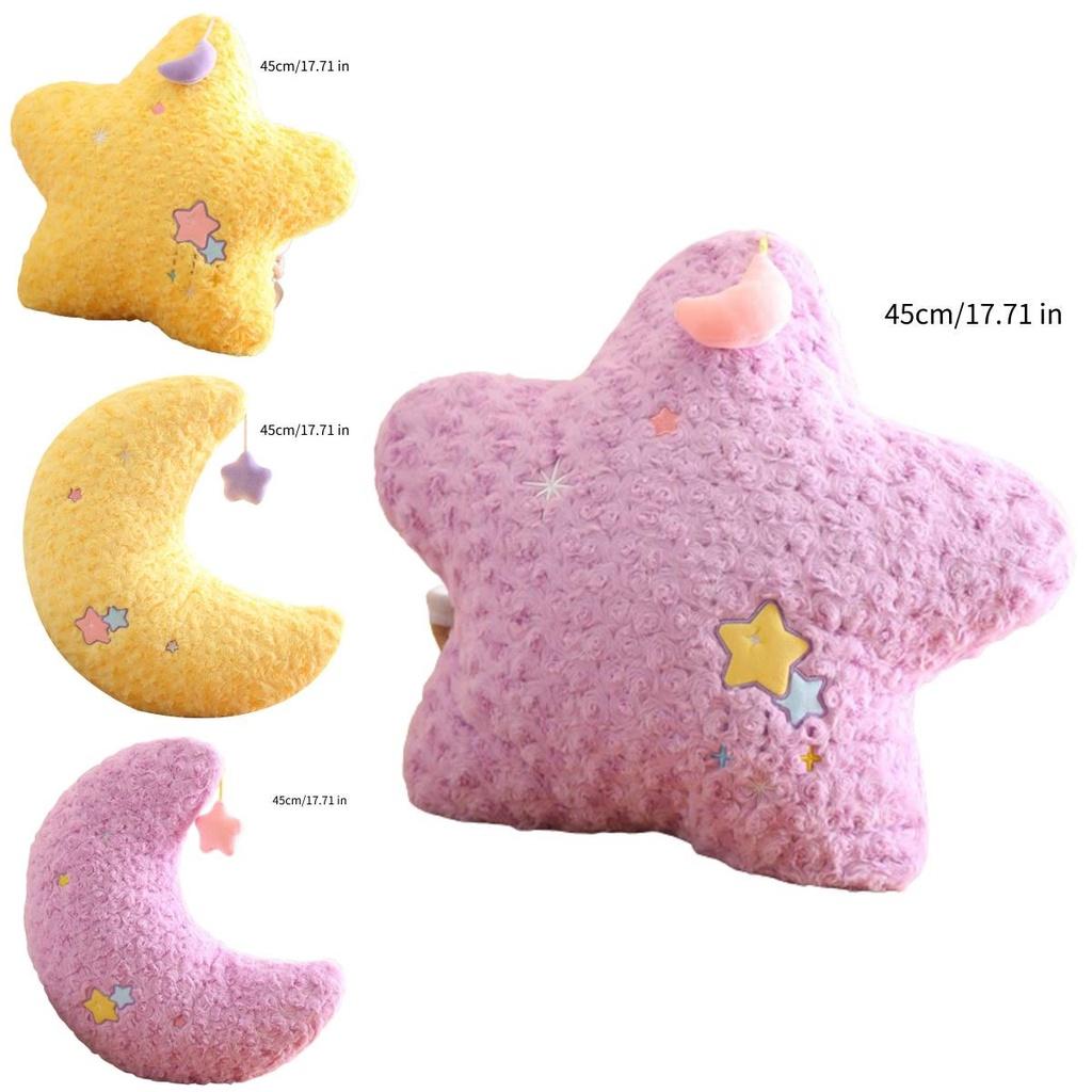 Cute Star And Moon Plush Pillow For Kids Soft And Fluffy Stuffed Toy For Home Decor And Birthday Gifts From Diman