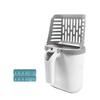 Cat Litter Scooper and Box 2 in 1 Design Easy Cleaning Integrated Cat Litter Shovel with Waste Can with Baffle and 8