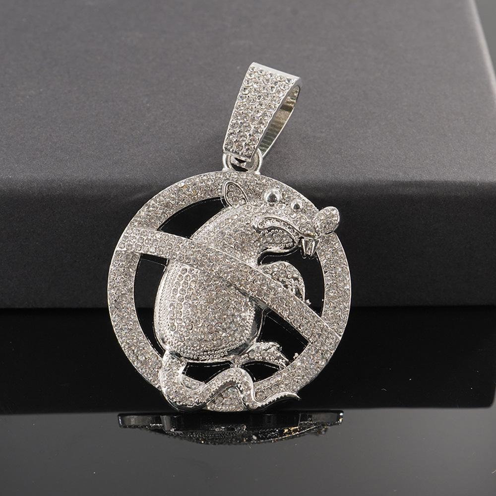 New Hot Selling Unique Mouse Pendant Necklace for Both Men and Women, High-end Fashion Hip-hop Jewelry