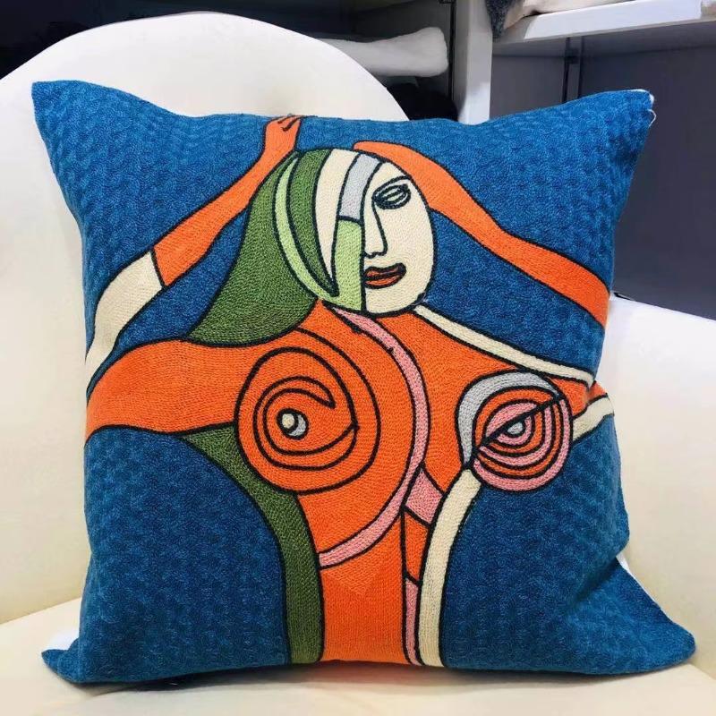 High Quality Picasso Abstract Cotton Pillow Cover Canvas Single-Sided Sofa Embroidery Cushion Cover For Living Room Home Decor