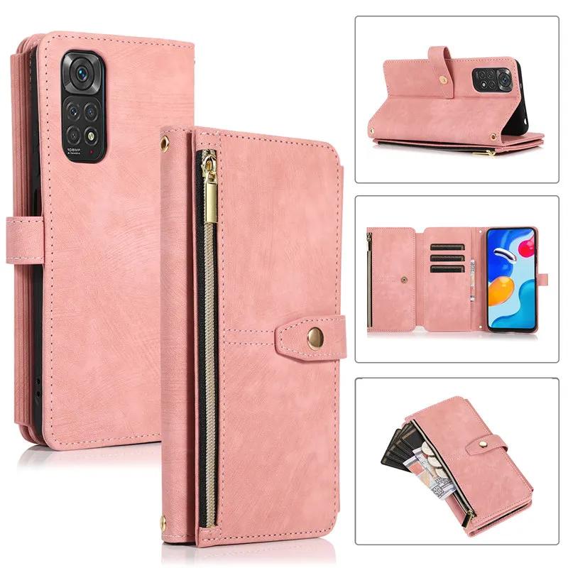 Lanyard Flip Leather Phone Case for XiaoMi 15T 15 14 14T 13T 12T POCO X5 RedMi Note 15 14 Pro Plus 13 12 Zipper Wallet Cover