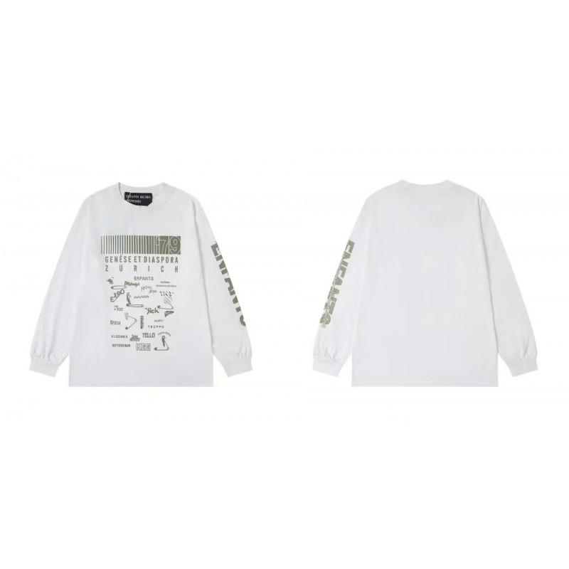 Washed Vintage Distressed Cotton Long Sleeve Tee Oversized Streetwear Style Men Casual Daily Wear