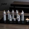 Indoor Holiday Home Decorations 8 Pcs Resin Nativity Figurines Set, Christian Scene Figures, Jesus Birth Religious Christmas Tabletop Miniature