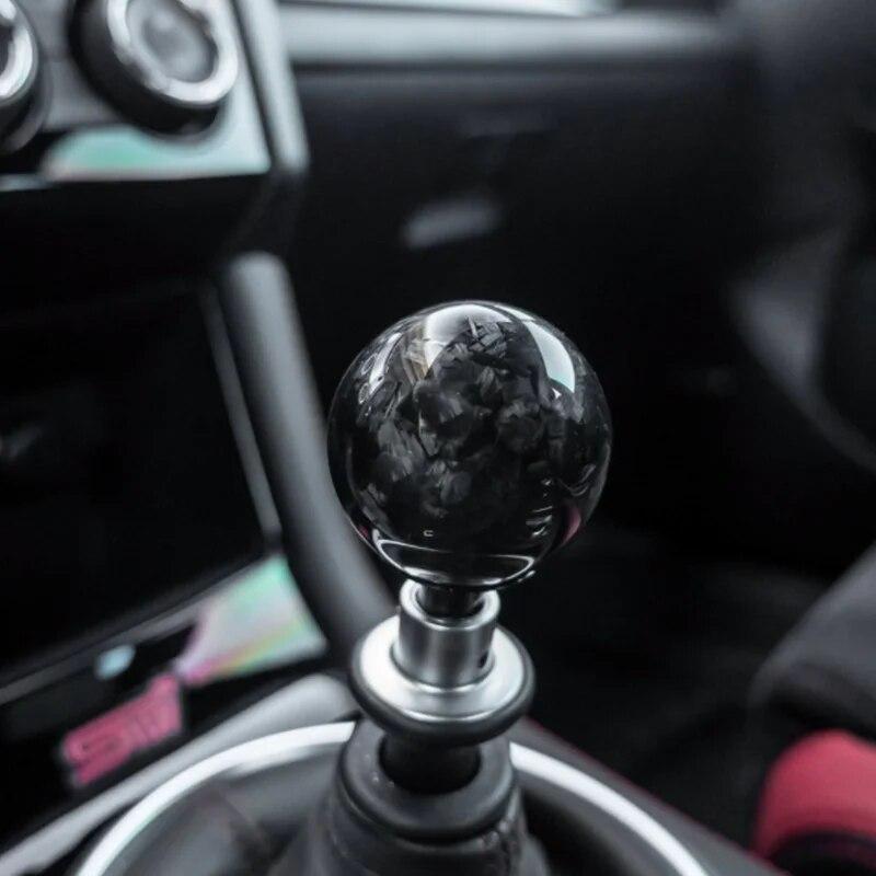 RASTP-Car Gear Shift Knob Forged Pattern Carbon Fiber Manual Transmission Shift Head for Most Car Decorations  Accessories