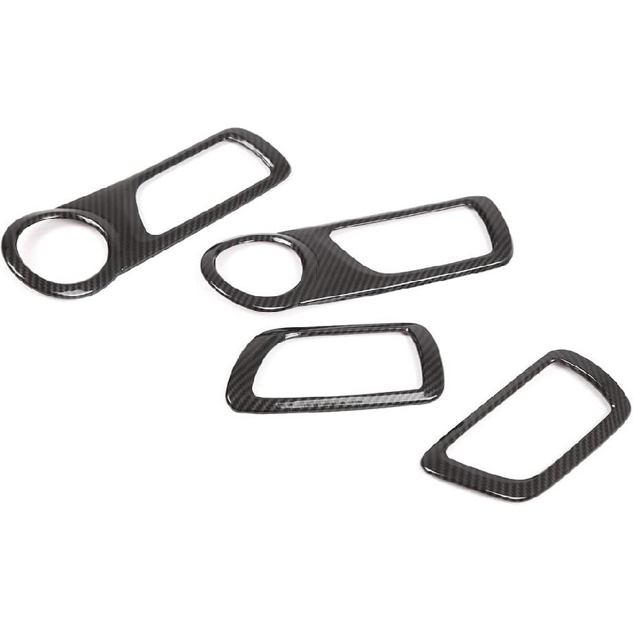 ABS Inner Car Look Interior Door Handle Panel Cover Trim for Toyota Tacoma 2011 2012 2013 2014 2015 (Carbon Fiber)