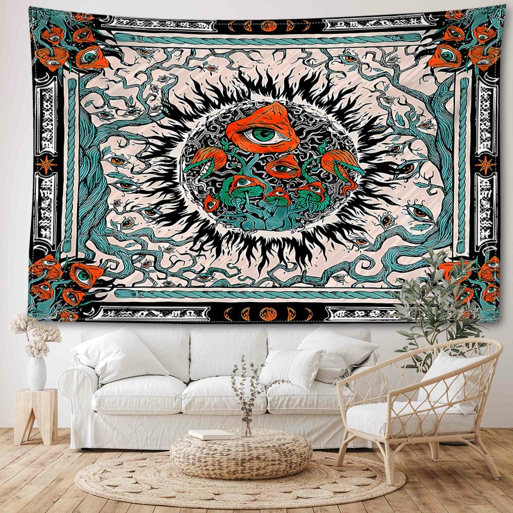 Фэнтези Мандала Гобелен Настенные Цветы и Растения Таинственные Глаза Богемное Колдовство — фото 6