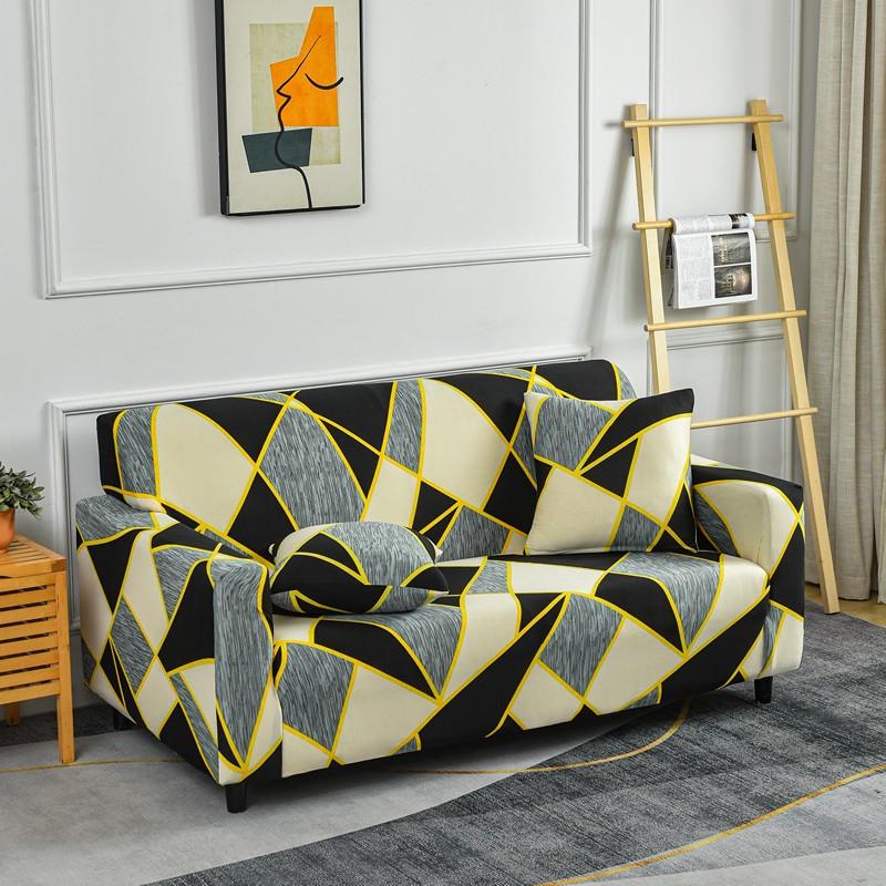 Printed Sofa Covers for Living Room Elastic Corner Couch Cover L Shaped Chaise Longue Slipcover Furniture Protector 1/2/3/4 Seat