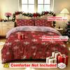 Christmas Duvet Cover Set 3Pcs Red White Snowflake Gold Star Print Soft Microfiber Bedding with Pillowcases Decor