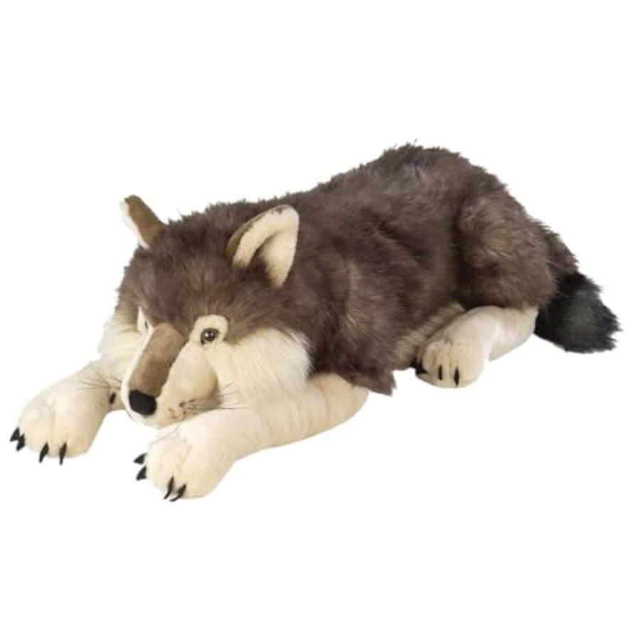 Wild Republic Jumbo Wolf Plush 30 Inches Giant Stuffed Animal Soft Fleece Gray Perfect Gift for Kids United States