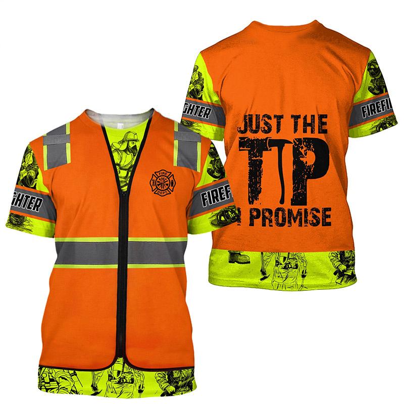 Pattern Men's T-shirtFirefighter Graphic 3D Print Oversize O-neck Tees Fashion  Casual Breathable Short Sleeve Top