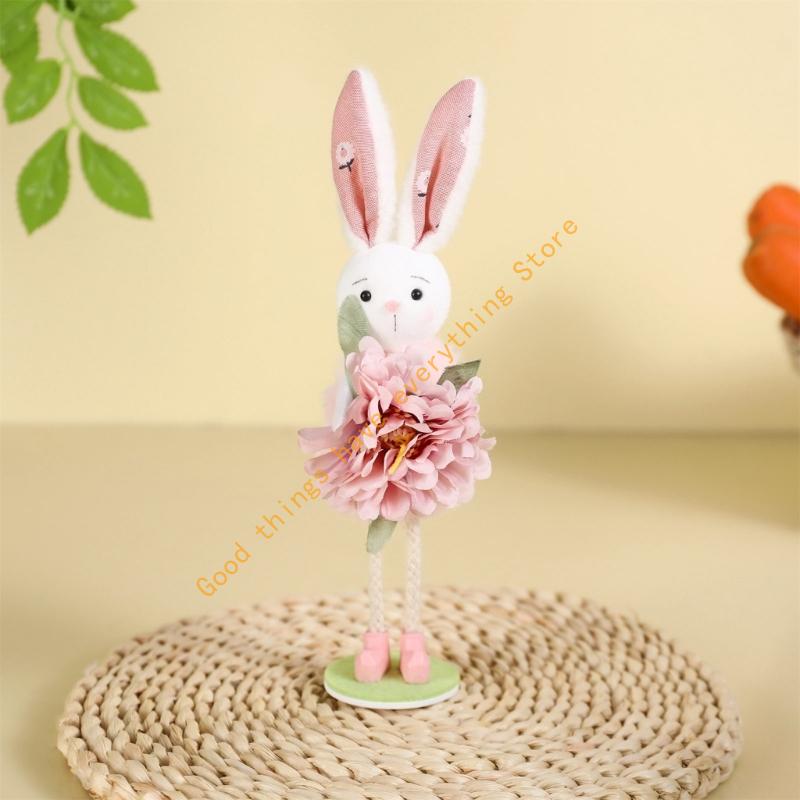 Easter Rabbit Decorative Figurines for Home and Party Use Solid Plastic Polyester User Friendly Materials 55KF