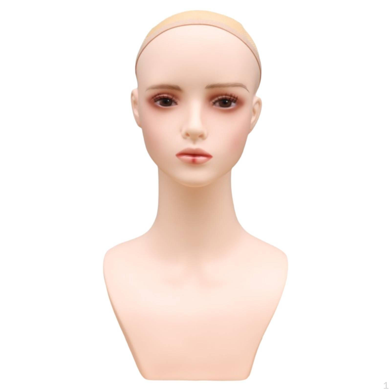 Hairpiece Display Head Makeup Look Manikin with Shoulders Smooth Surface Bust
