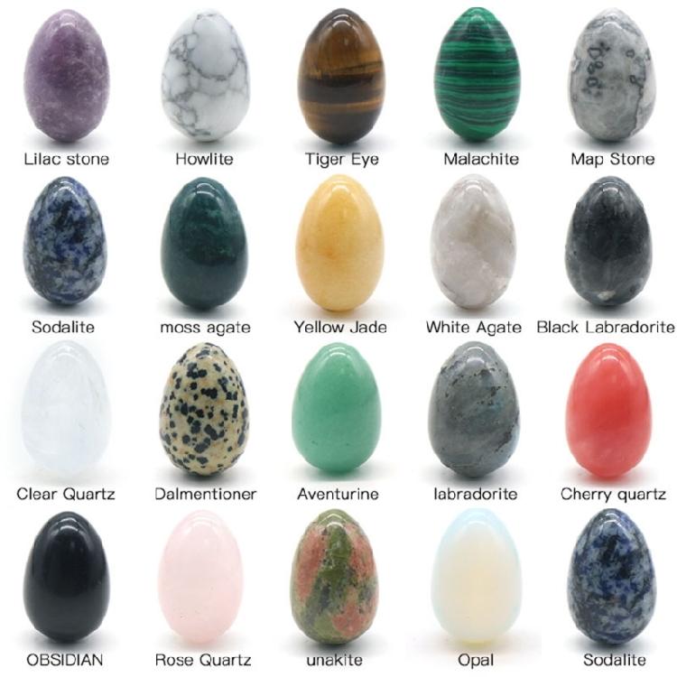 20pcs Mineral Crystal Assortments Eggs Gemstones Polished Worry Stones Ornaments