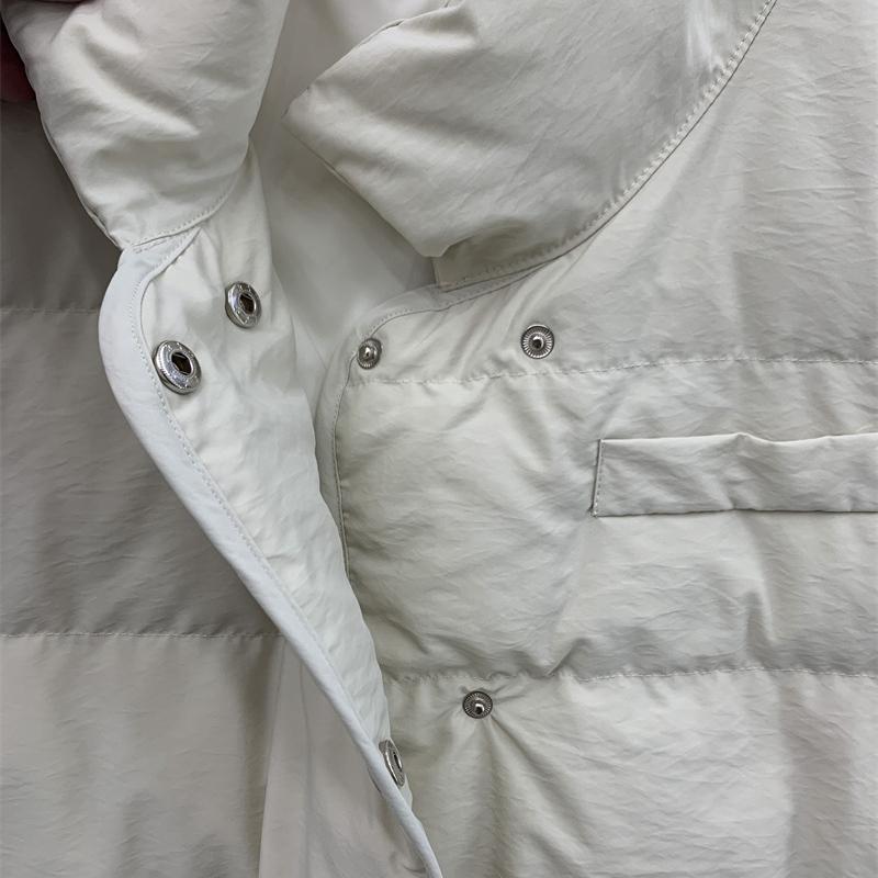 Winter Autumn Women's Stand Collar Solid Color Sleeveless Warm Vest Jacket Ladies Loose Chic White Duck Down Coat