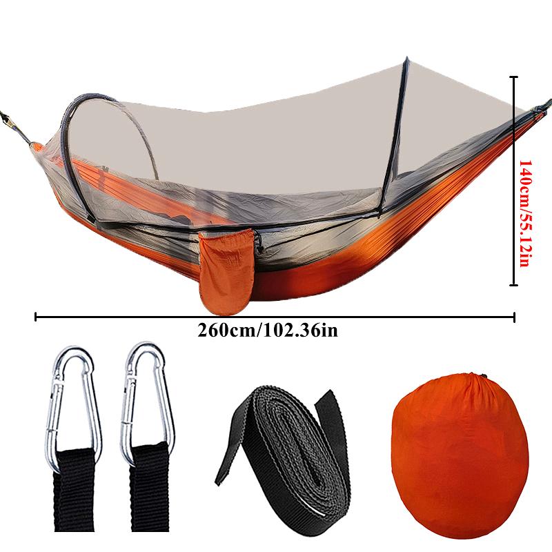 Double Persons hammock Lightweight Parachute Fabric Outdoor Hammock with Net for Camping Travel Outdoor Relaxation 260x120cm