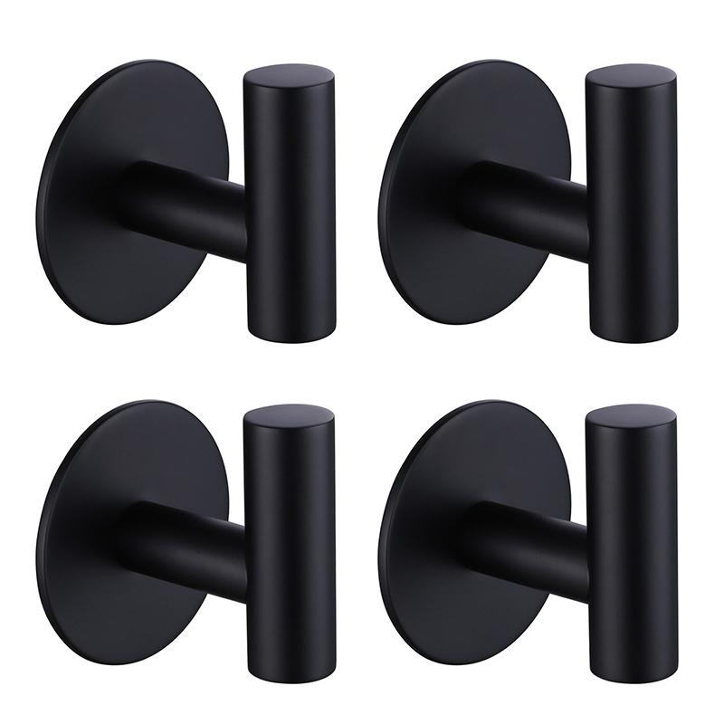 

Клейкие крючки из нержавеющей стали 304, 4 шт., водонепроницаемый влагостойкий настенный крючок для ванной комнаты, дома, кухни, спальни чёрный