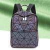 Ryggsekk Mote Dame Ny Stil Japansk Samme Stil Ryggsekk Lingge Nattlys Sammenleggbar Avslappet Laser Geometri Ryggsekk