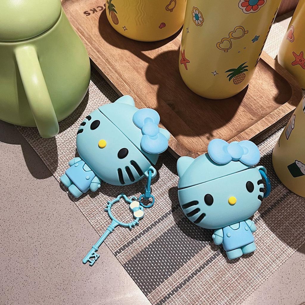 Cute blue kt cat AirPods pro apple bluetooth headset case 1/1/1 generation cartoon case for women