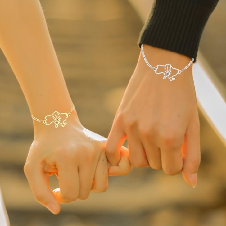 Stainless Steel Pendant Bracelets Ukraine Bangles Ukraine Map Pendant Bracelets