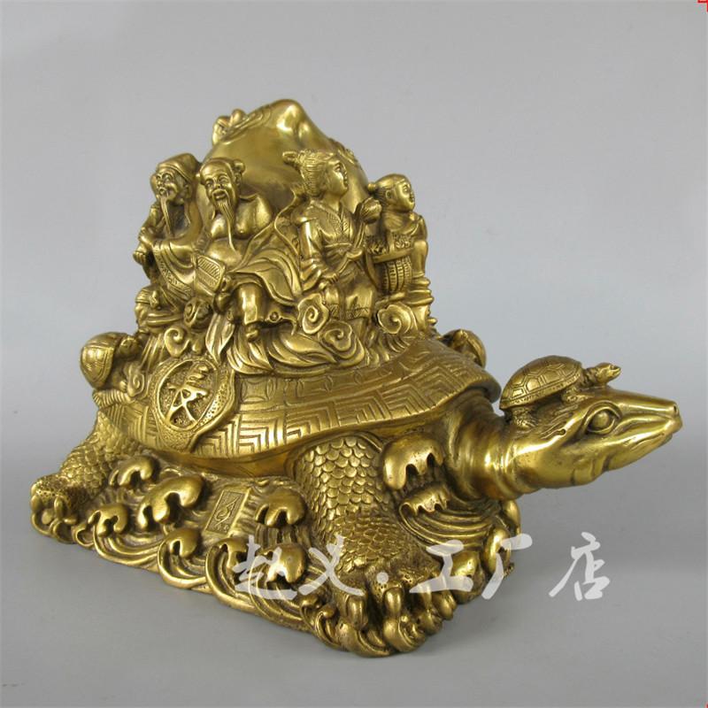 Brass Copper Head Eight Immortals Dragon Turtle Home Store Craft Decoration Ornament about261220cm2.5kg