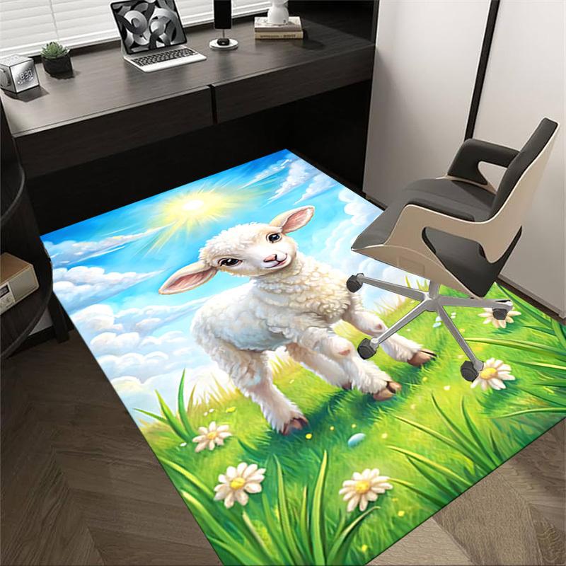 1PC Lamb Field Extra Large Non Slip Floor Carpet, Office, Family, Bedroom, Studio Large Area Rug Indoor Rugs, Vibrant Colors