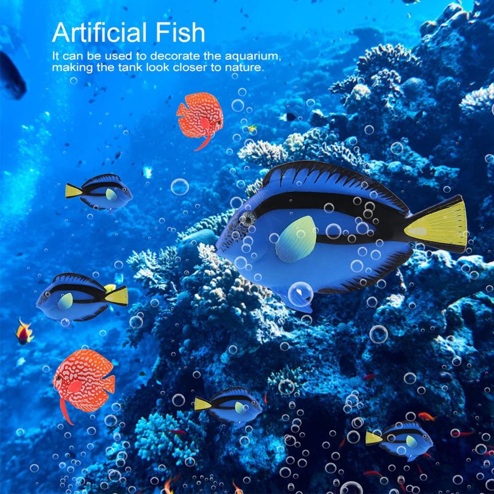Silicone Fish Tank Ornament Glowing Feature Lifelike Design Aquarium Decoration With Suction Cup Floating Fish Fish Tank Decor