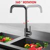 Black Stainless Steel Kitchen Faucet Kitchen Sink Water Tap Black Hot and Cold Single Handle Tap 360 Rotation Kitchen Shower Faucet New